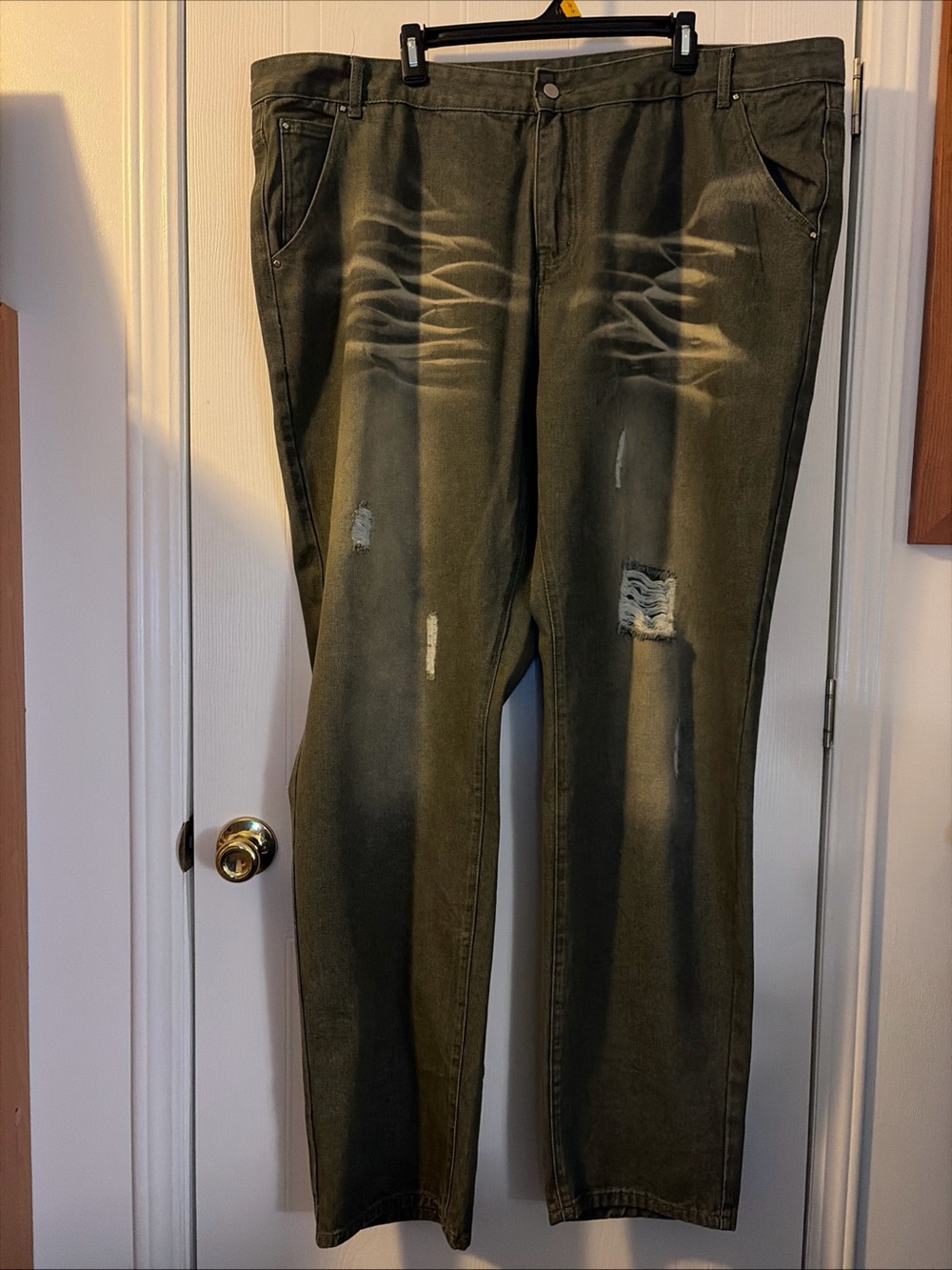 New.s Original Design Jeans Mens Size 46 Grey Distressed Relaxed Fit EUC